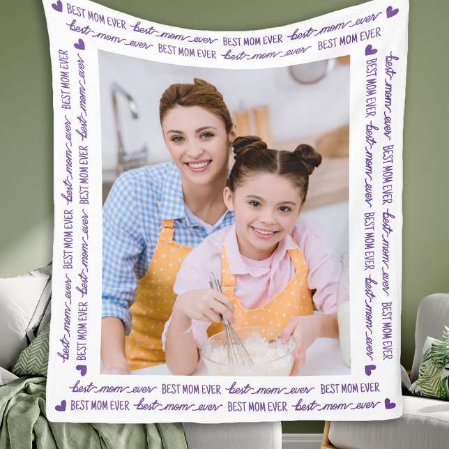 Cobertor De Velo Melhor Mãe Já Personalizada Foto Moderna Elegante (Criador carregado)