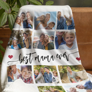 Cobertor De Velo Melhor mamãe de sempre colagem de 12 fotos moderna