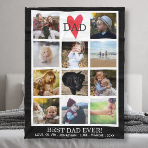 Cobertor De Velo Melhor Pai de Colagem de Fotos Personalizada a Pre
