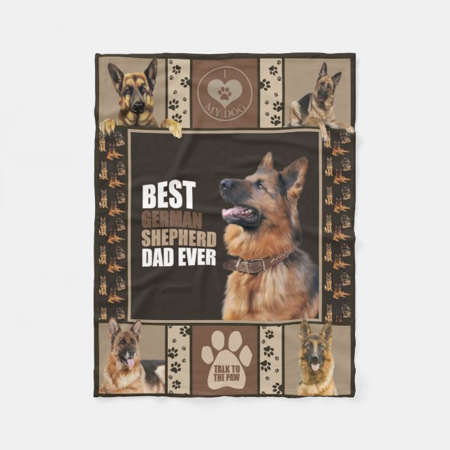 Cobertor De Velo Melhor Pai de German shepherd (Frente)