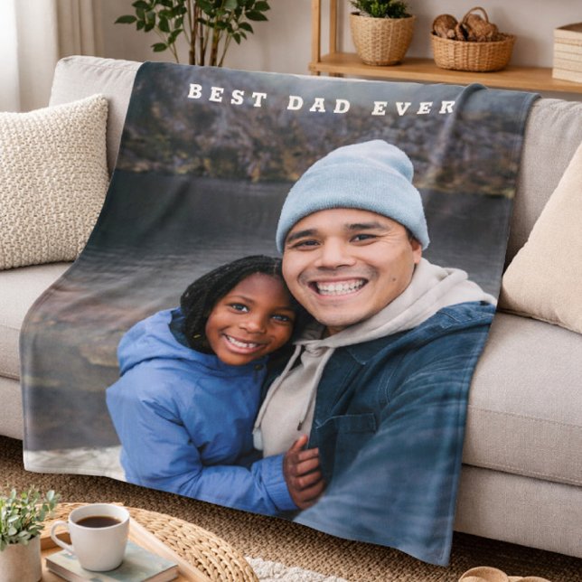 Cobertor De Velo Melhor Pai de Todos Presente Personalizado com Fot (Criador carregado)