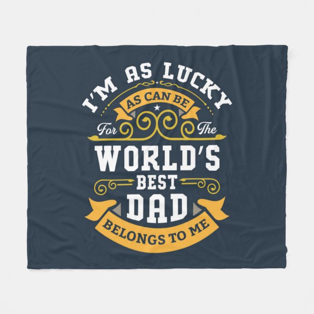 Cobertor De Velo Melhor Pai do Mundo Laranja Branco Azul (Frente (Horizontal))