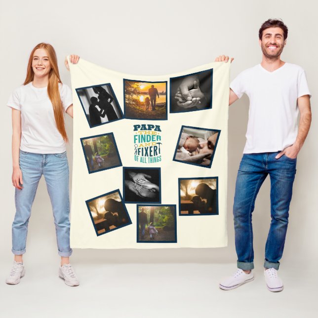 Cobertor De Velo Melhor PAI Foto Colagem Funny Fatherhood Cote Flee (In Situ)