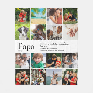 Cobertor De Velo Melhor Pai, Papá de Sempre Definição Colagem de 16