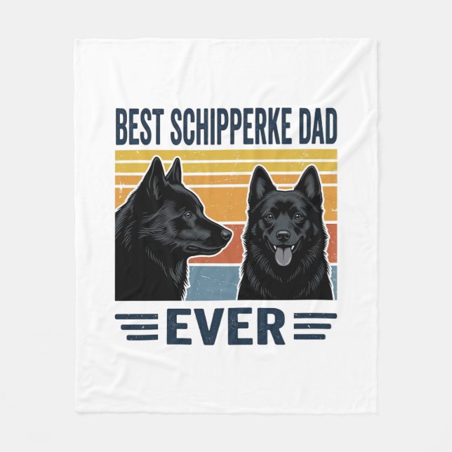 Cobertor De Velo Melhor Pai Schipperke de Todos os Tempos Design Ve (Frente)