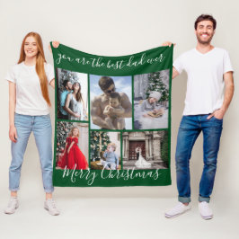 Cobertor De Velo Melhor Pai Verde Escuro - Foto Feliz De Natal