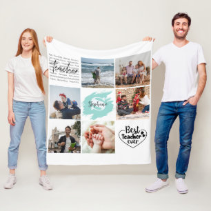 Cobertor De Velo Melhor Professora já Personalizada Colagem de Foto