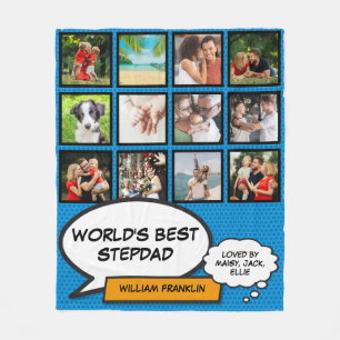 Cobertor De Velo Melhor Stepdad do Mundo, Stepdad 12 Photo Divert B