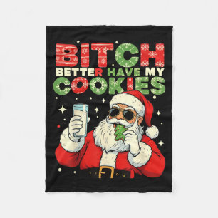 Cobertor De Velo Melhor Ter Meus Biscoitos Papai Noel Natal Diverti