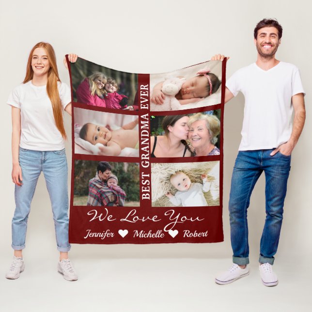 Cobertor De Velo Melhor Vovó já Personalizada Fotos Nome de netos (In Situ)