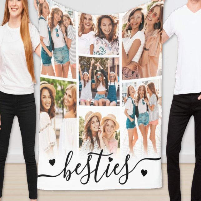 Cobertor De Velo Melhores Amigas Amigas Foto (Best Friends Besties Photo Fleece Blanket)