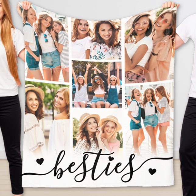 Cobertor De Velo Melhores Amigas Amigas Foto (Best Friends Besties Photo Fleece Blanket)
