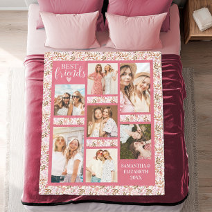 Cobertor De Velo Melhores Amigas Estilosa Amizade BFF Foto Rosa