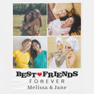 Cobertor De Velo melhores amigos para sempre, colagem de 4 fotos