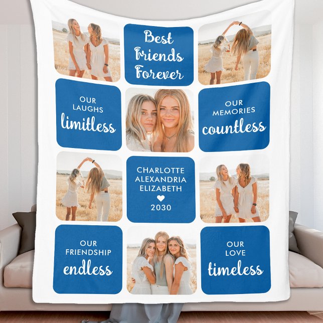 Cobertor De Velo Melhores Amigos Para Sempre Colagem Personalizada  (Criador carregado)