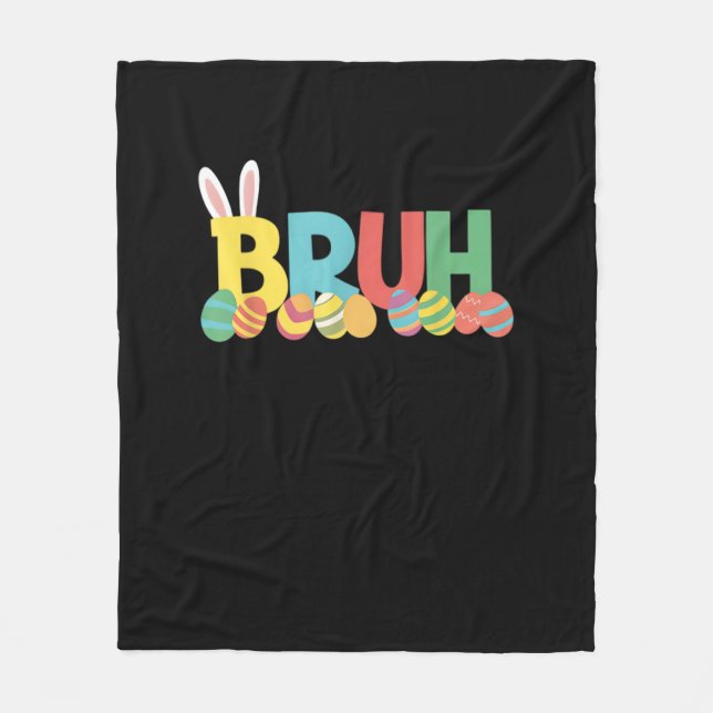 Cobertor De Velo Meme Bruh Easter Bunny Cute Para Crianças _11 (Frente)