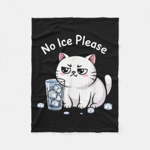 Cobertor De Velo Meme de gato fofo engraçado sem gelo por favor