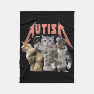 Cobertor De Velo Meme de Gatos Musculosos Autismo 