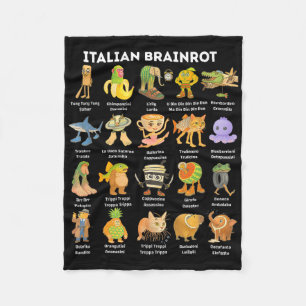 Cobertor De Velo Meme de Italian Brainrot Para Crianças Meninos Hom
