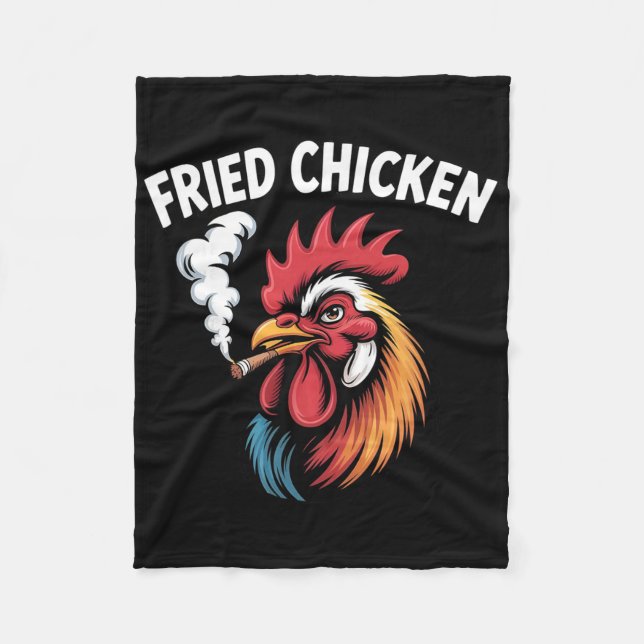 Cobertor De Velo Meme de Maconha Frango Frito Fumante  (Frente)