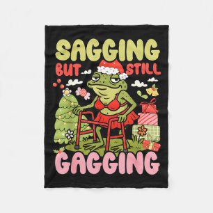 Cobertor De Velo Meme do Sapo Engraçado de Natal Saguando Mas Ainda