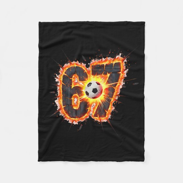 Cobertor De Velo Meme engraçado de futebol 6 7 Seis Sete 67 (Frente)