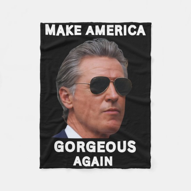 Cobertor De Velo Meme Engraçado Gavin Newsom Trolling Faça a Améric (Frente)