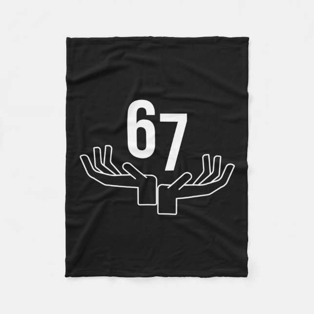 Cobertor De Velo Meme gesto com a mão 67 Six Seven (Frente)