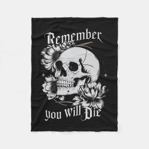 Cobertor De Velo Memento Mori Skull Filosofia Estática Homens Mulhe