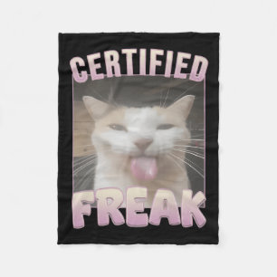 Cobertor De Velo Memória de Gato Engraçado de Freak Certificado