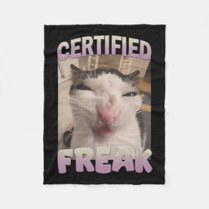 Cobertor De Velo Memória de Gato Freak Certificado Meme Offensive M