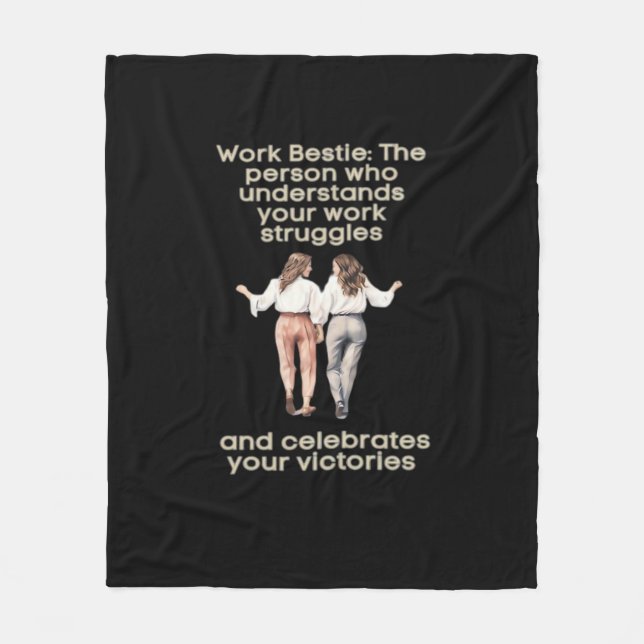 Cobertor De Velo Memória Engraçado Clássica de Besties de Trabalho (Frente)