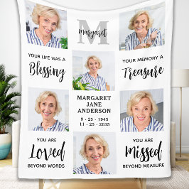 Cobertor De Velo Memória Personalizada de 6 Fotografias Moderna Em 