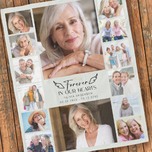 Cobertor De Velo Memorial de Colagem Multifotográfica para Sempre e