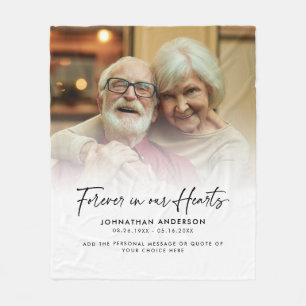 Cobertor De Velo Memorial de Foto e Mensagem Para Sempre em Nossos 