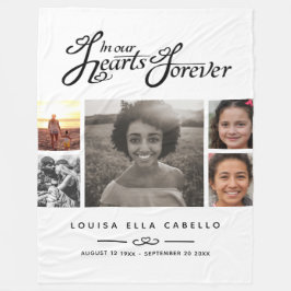 Cobertor De Velo Memorial em corações para sempre fotografar texto