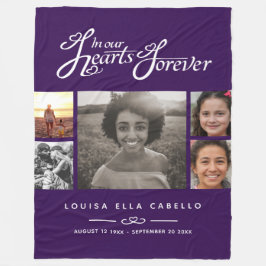 Cobertor De Velo Memorial em corações para sempre fotografar texto