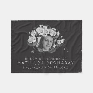 Cobertor De Velo Memorial Floral Escuro Personalizável Na Memória A