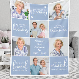 Cobertor De Velo Memorial IN LOVING MEMORY Custom 6 Multi Photo