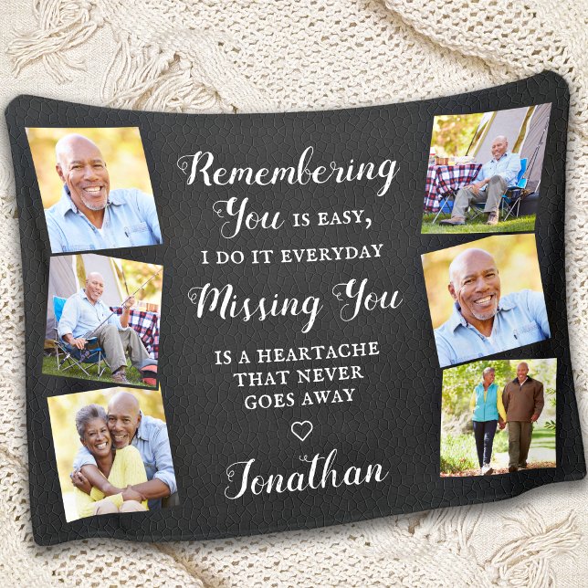 Cobertor De Velo Memorial Personalizado 6 Foto Faux Leather (Criador carregado)