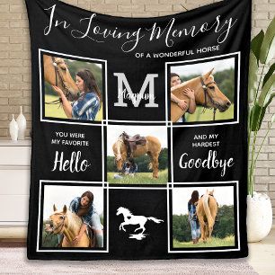 Cobertor De Velo Memorial Personalizado Pet Horse em Amor