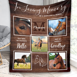 Cobertor De Velo Memorial Rustic Horse Personalizado Pet Perda Foto