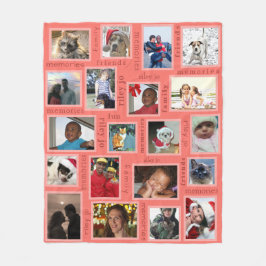 Cobertor De Velo Memórias Coral Crie a sua 20 Colagem de Fotos