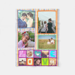 Cobertor De Velo Memórias de colagem de fotos personalizadas da fa