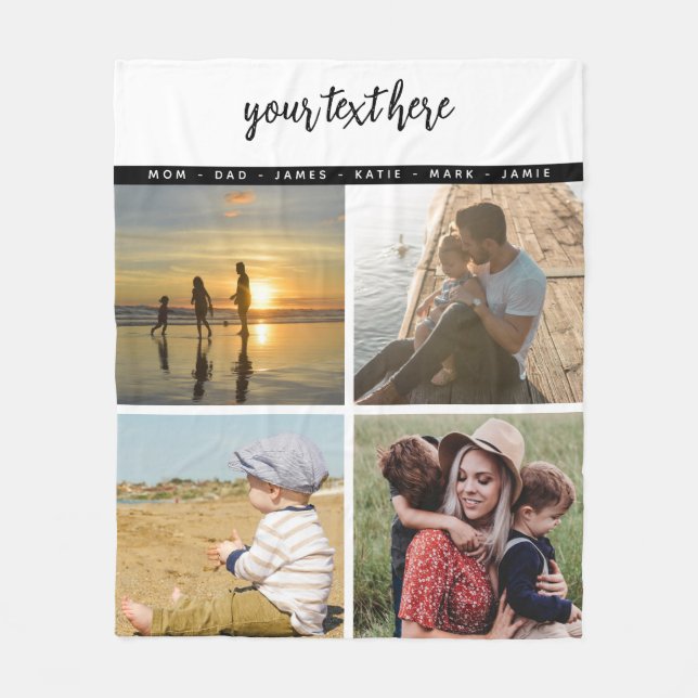 Cobertor De Velo Memórias personalizadas de amor da família de foto (Frente)