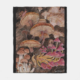Cobertor De Velo Menagerie de Cogumelos Fleece Blanket