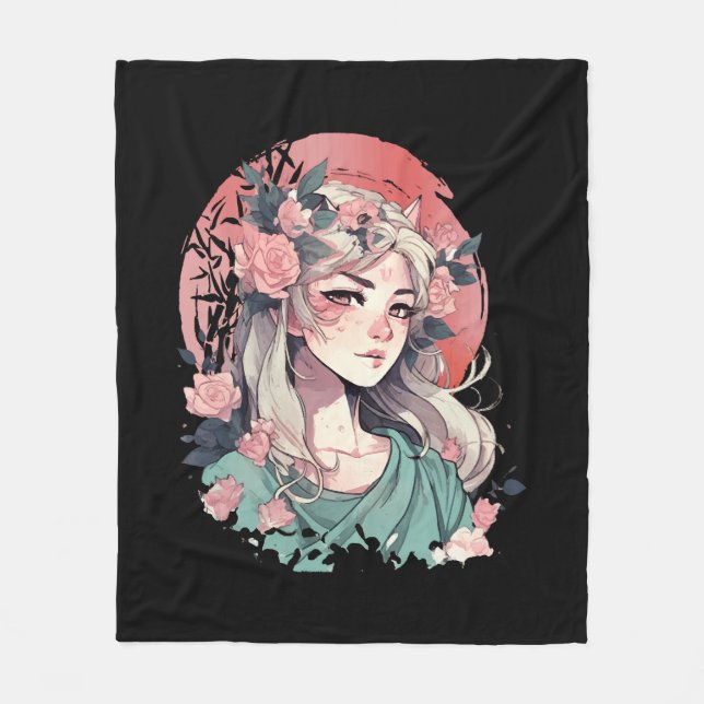 Cobertor De Velo Menina Anime Fofa (Frente)