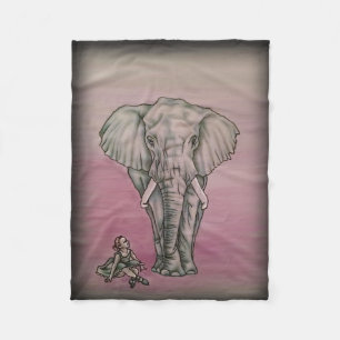 Cobertor De Velo Menina da bailarina com elefante