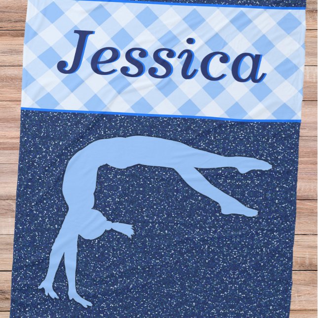 Cobertor De Velo Menina da Ginástica Azul Claro Azul Escuro (Criador carregado)