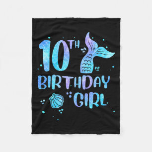 Cobertor De Velo Menina de Décimo Aniversário Sereia 10º Crianças d